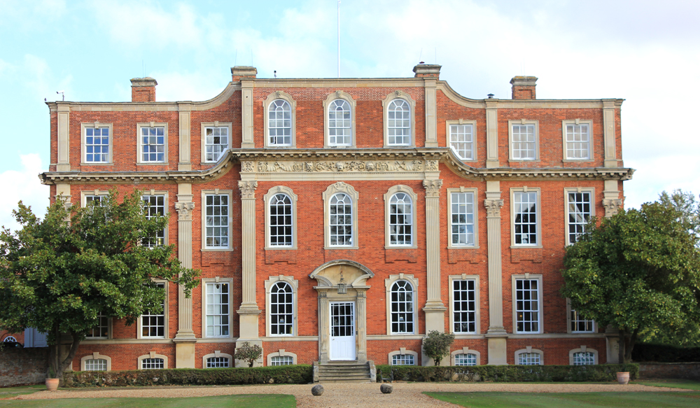 Chicheley Hall frontage in winter