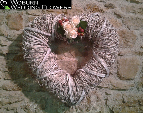 Wicker heart with Rose and Hypericum corsage