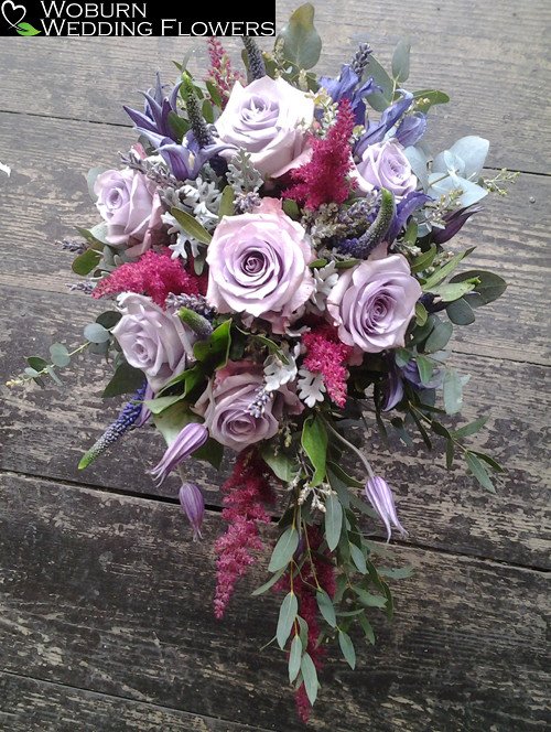 Rose, Clematis and Astilbe shower bouquet.
