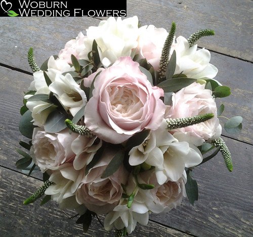 David Austin Rose, Freesia and Veronica bouquet.