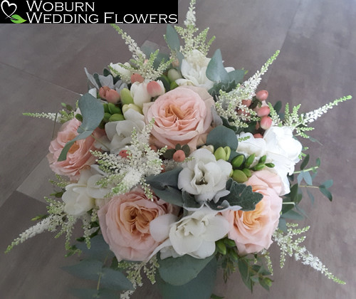 Romantic pastel Garden Rose bouquet.