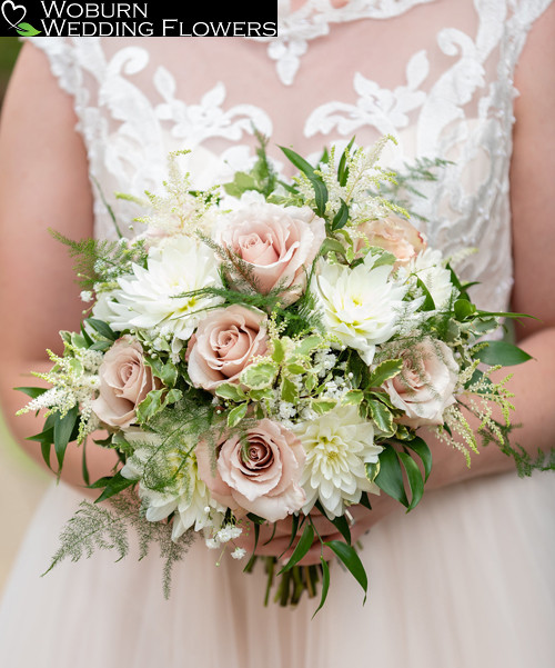 Dahlia and blush pink Rose bouquet.