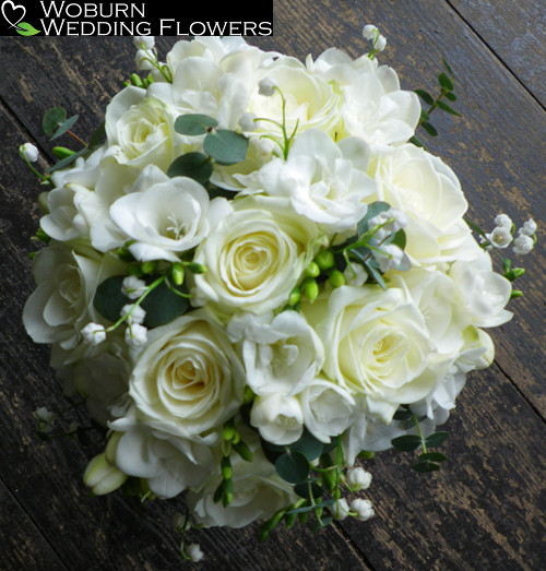 Rose and Freesia hand tied bouquet.