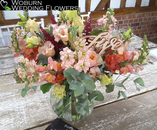 Rose, Astilbe, Snapdragon, Stocks and Lizzianthus in glass jar