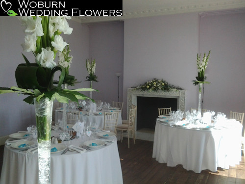 Gladioli tall vases in the drawing room.