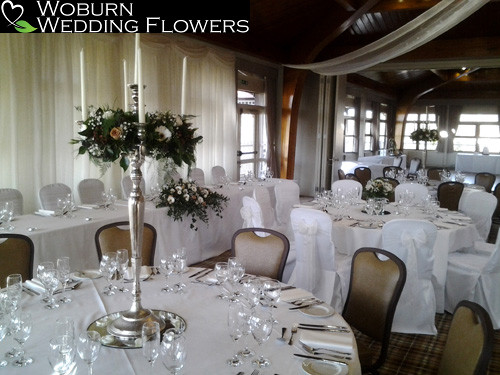 Gypsophilia and rose candleabra