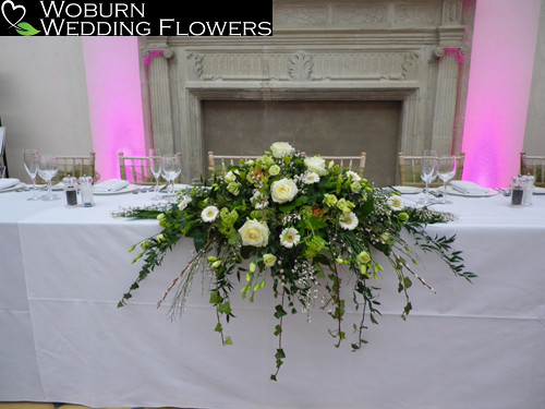 Top table arrangement in the Orangery.